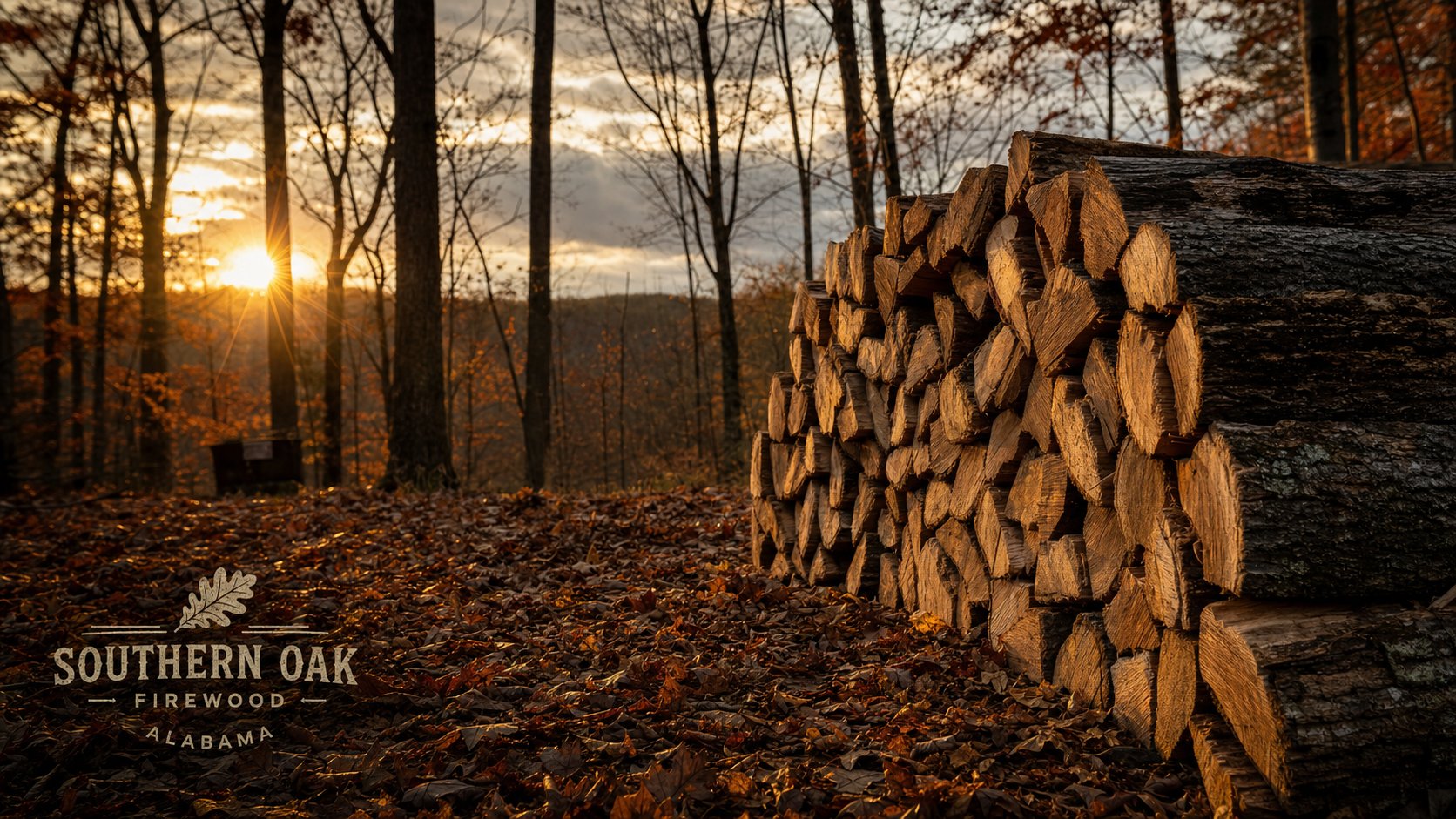Seasoned oak firewood ready to burn