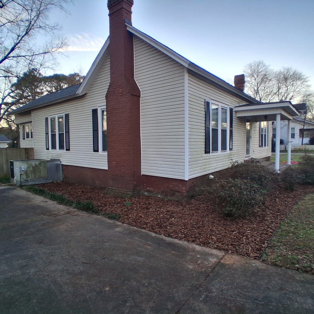Completed mulch and landscaping job
