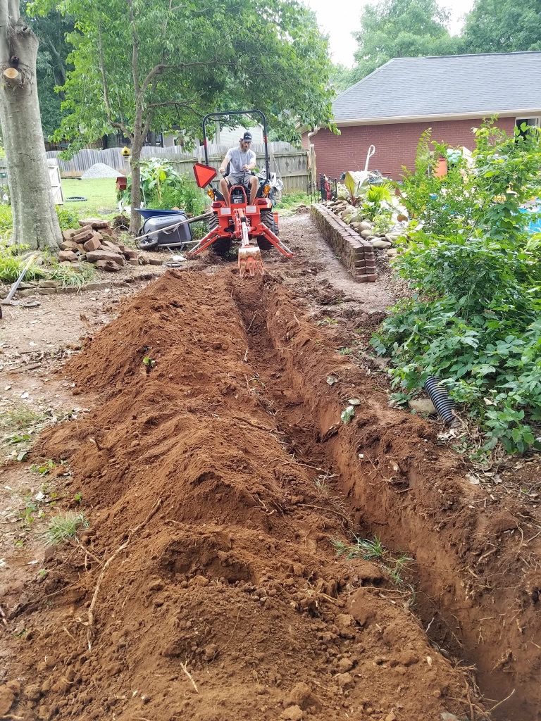Grading and hardscaping work in progress